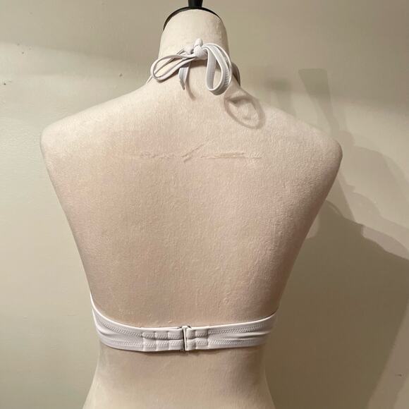 High Neck Halter Neck White Crochet Knit Bikini Top sz 38C - Picture 3 of 8